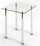 Glass dining table D-02-0 with tempered glass and chrome legs order